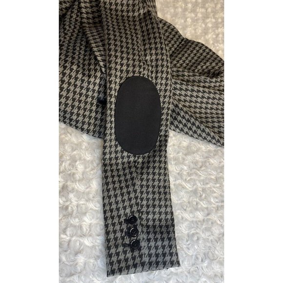 Tommy Hilfiger Houndstooth Blazer Size 2 Elbow Patch Classic Fit Mid Length - Picture 6 of 14